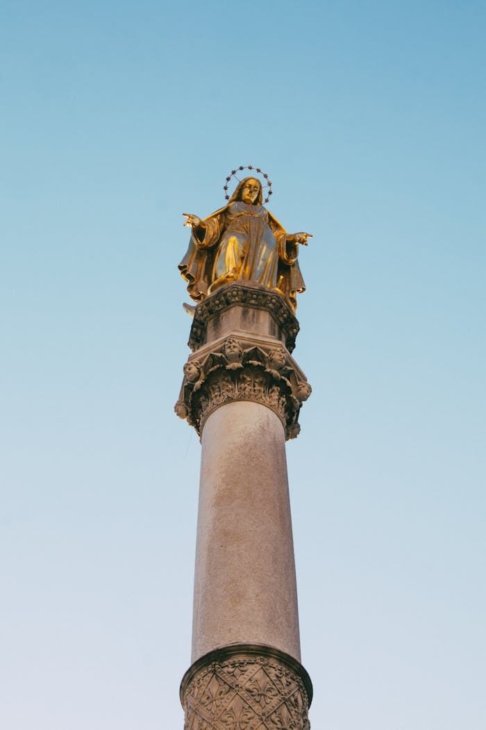 Virgin Mary on the Column in front of the Zagreb Cathedral, Croatia